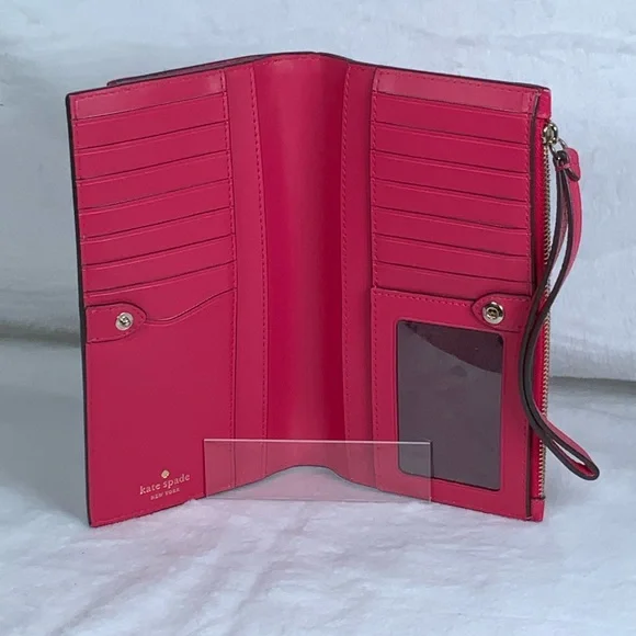 Kate Spade Fuchsia Leather Wallet and phone holder - Picture 3 of 6